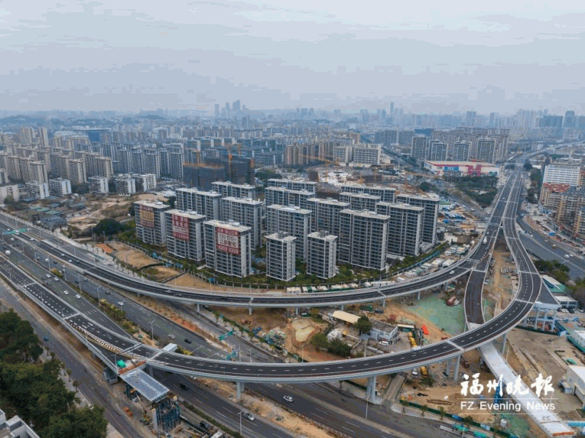 福州白湖亭立交B匝道今晚通车 二环路快速通道迎全线闭合通行